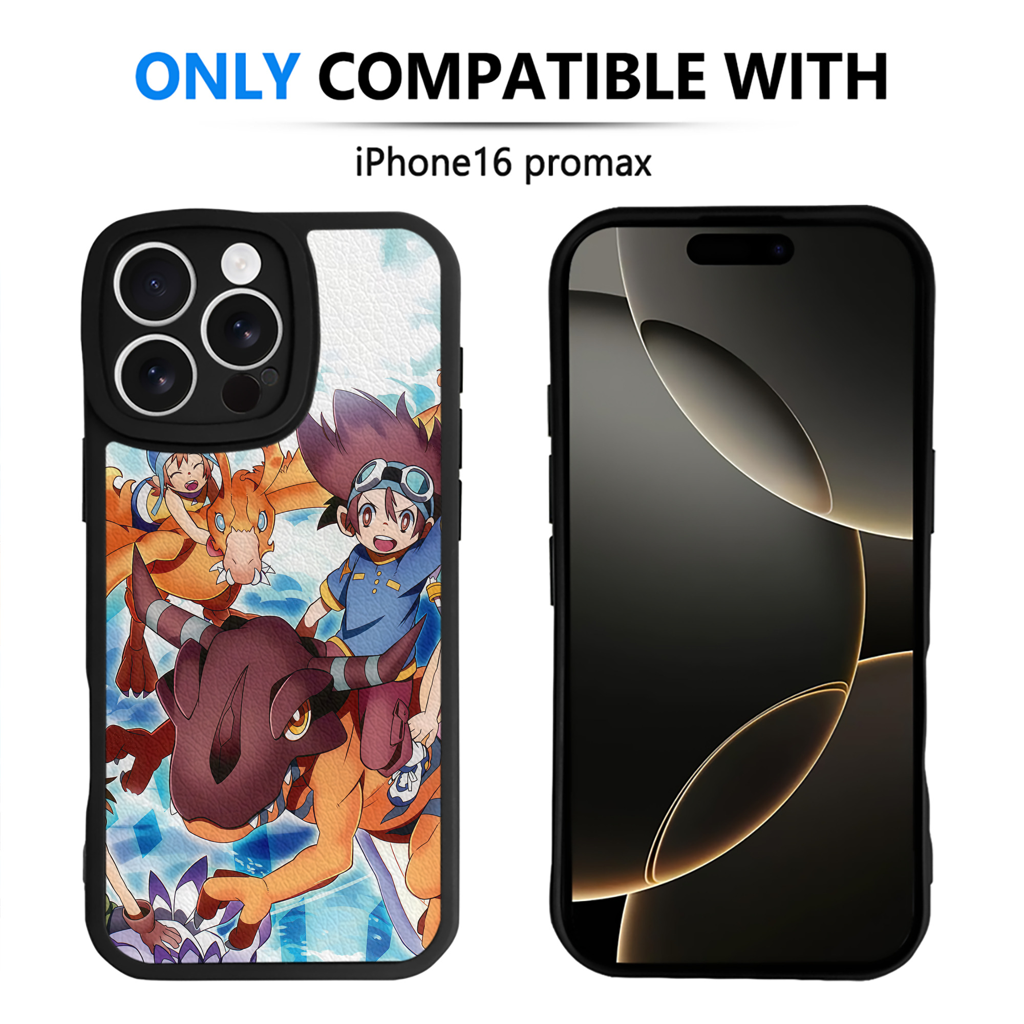 （画像用） Digimon デジタルモンスター/デジモン 【iPhone 16シリーズ対応】シリコンスマホケース（レザー調） 材質：シリコン